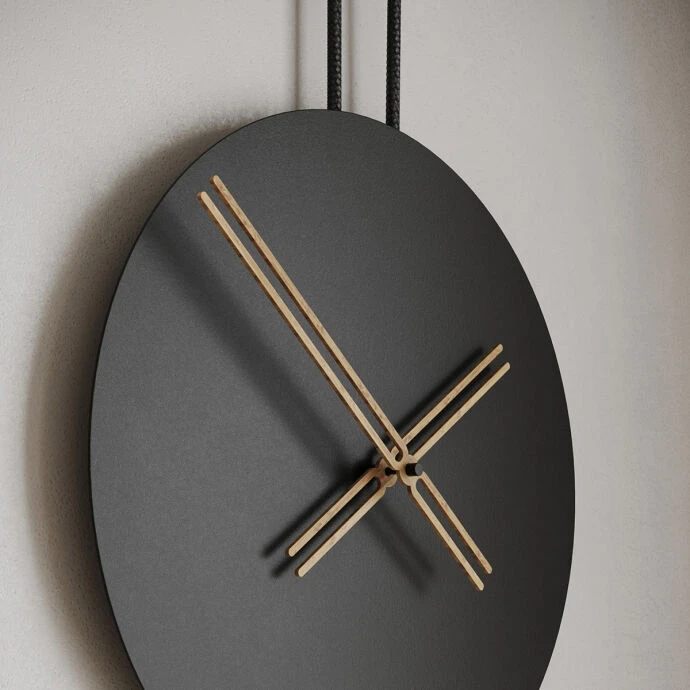 Serenity45Siyah Dekoratif Duvar Saati 3