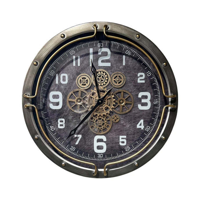 Çarklı  Metal Duvar Saati CM24124 2