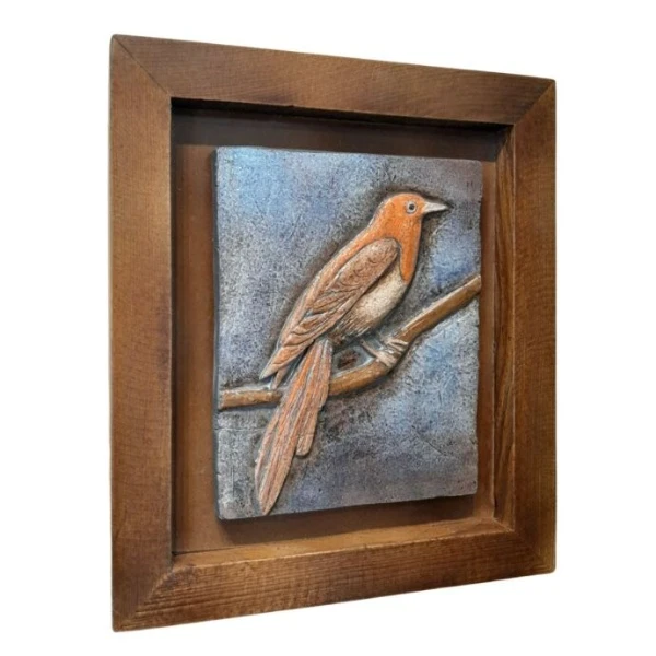 TH Kuş Figürü Dekoratif Pano 4 30X26 Cm 3