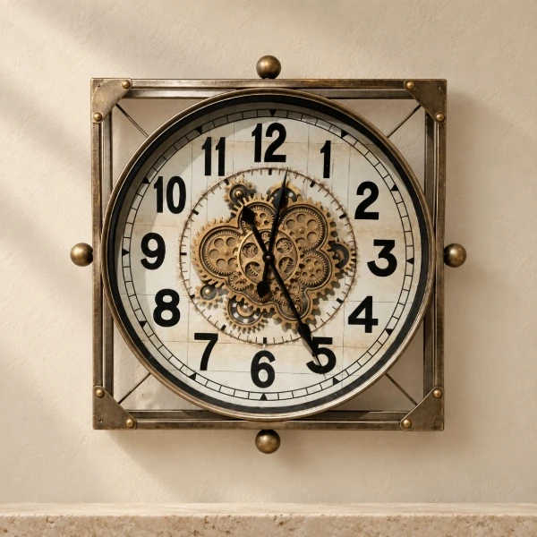 Çarklı  Metal Duvar Saati CM24129 1
