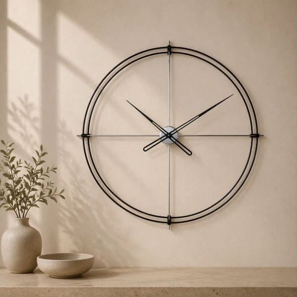 Timeless90Silver Dekoratif Duvar Saati 1