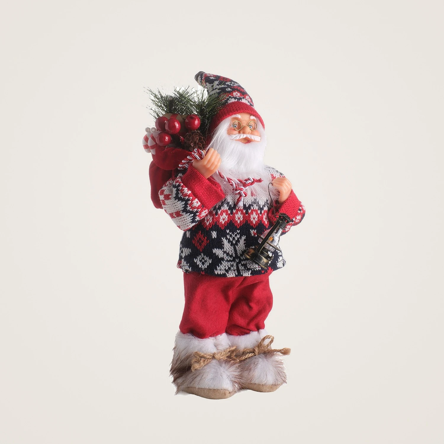 TH Noel Baba Ayakta Duran Çantalı Fener30Cm 4