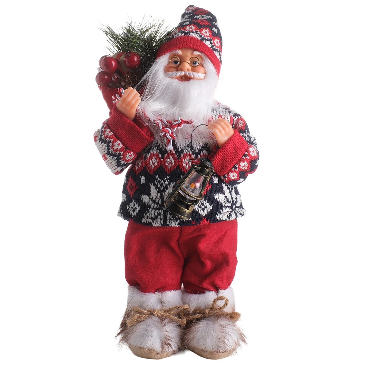 TH Noel Baba Ayakta Duran Çantalı Fener30Cm 6