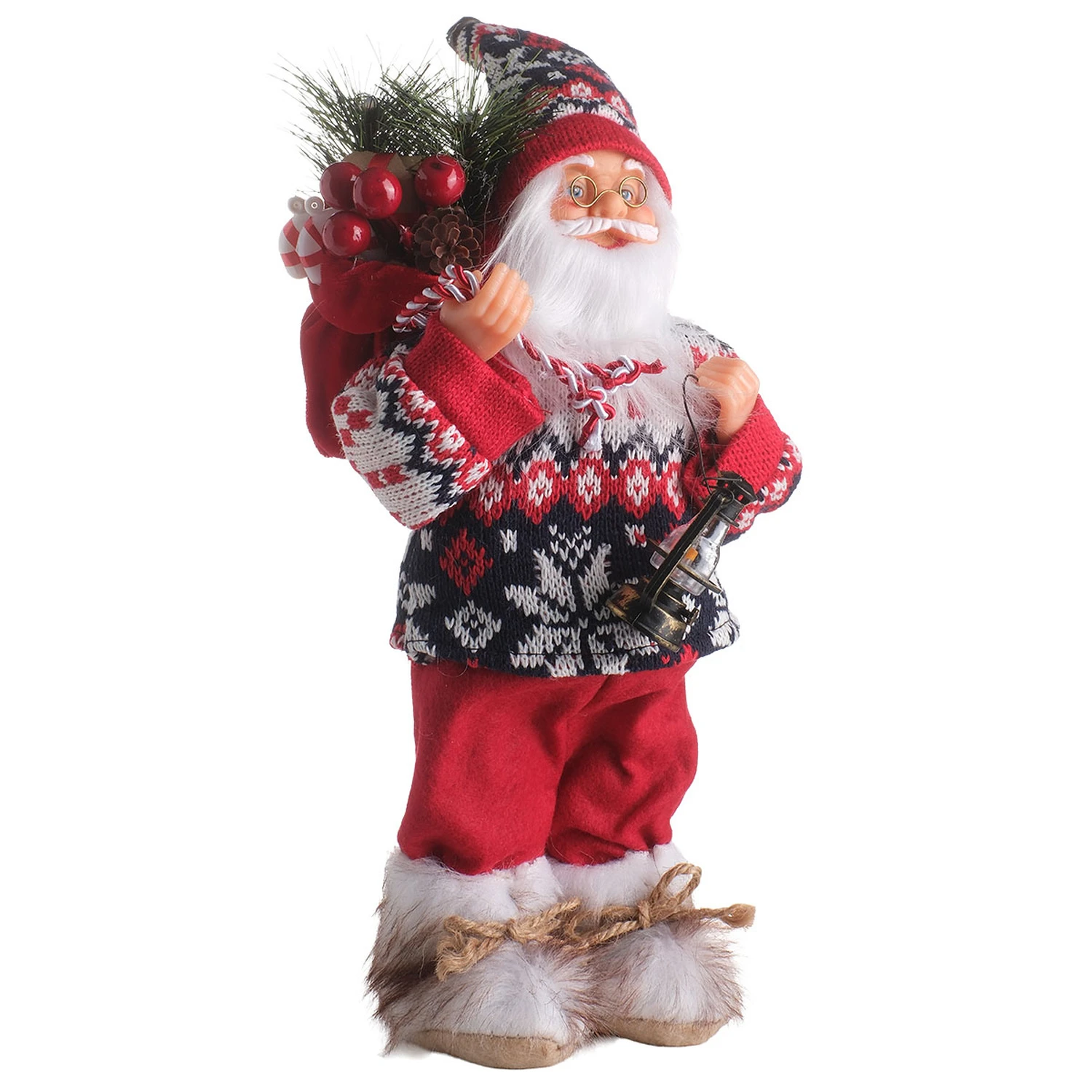 TH Noel Baba Ayakta Duran Çantalı Fener30Cm 7