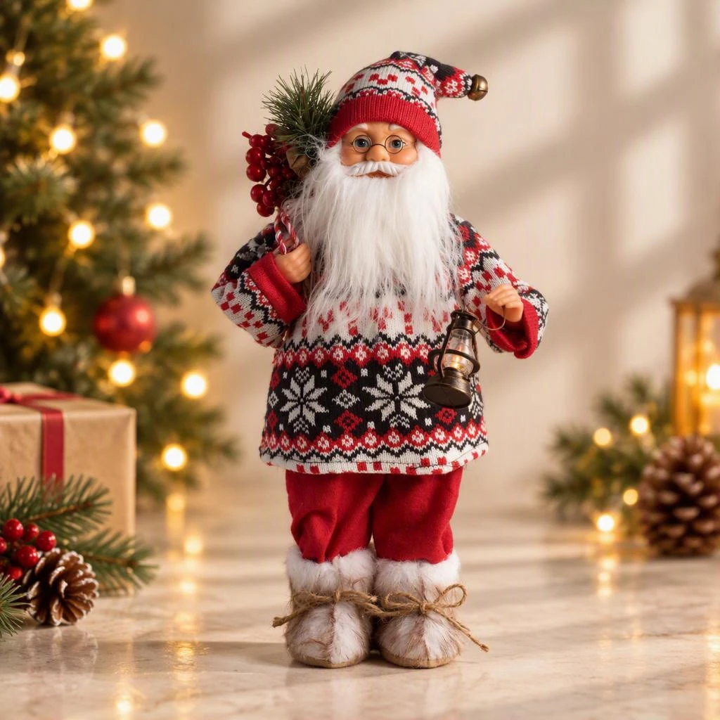 TH Noel Baba Ayakta Duran Çantalı Fener45Cm 1