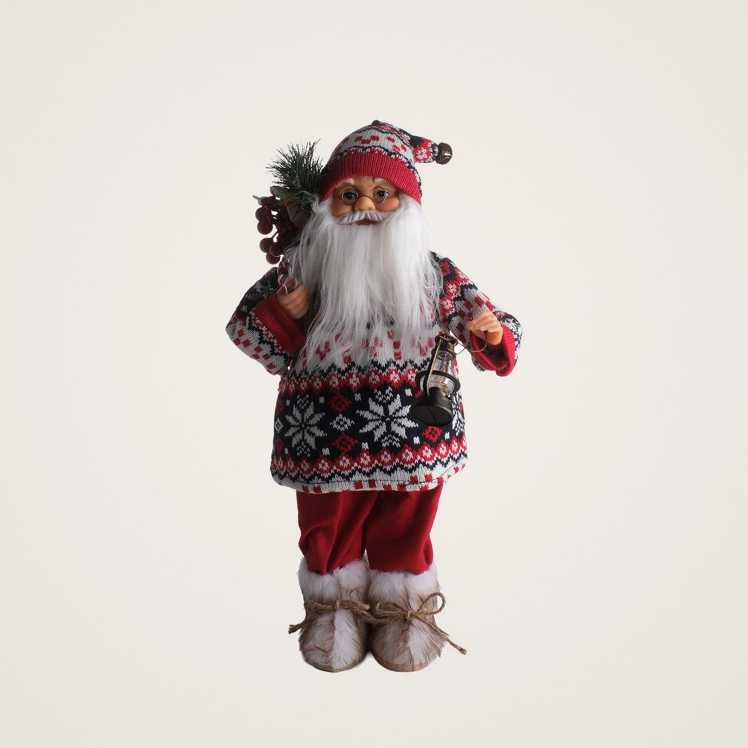 TH Noel Baba Ayakta Duran Çantalı Fener45Cm 3
