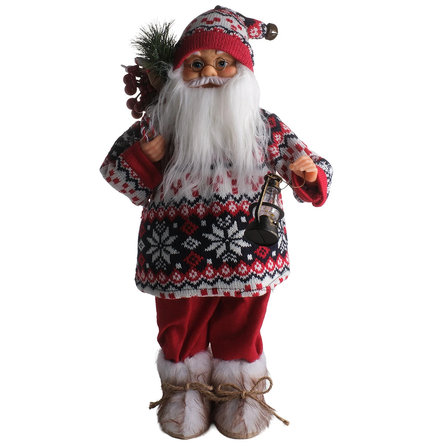TH Noel Baba Ayakta Duran Çantalı Fener45Cm 6