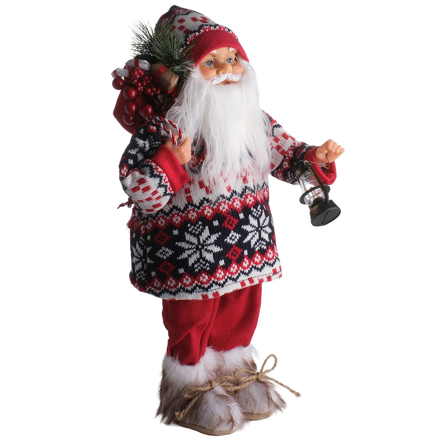 TH Noel Baba Ayakta Duran Çantalı Fener45Cm 7