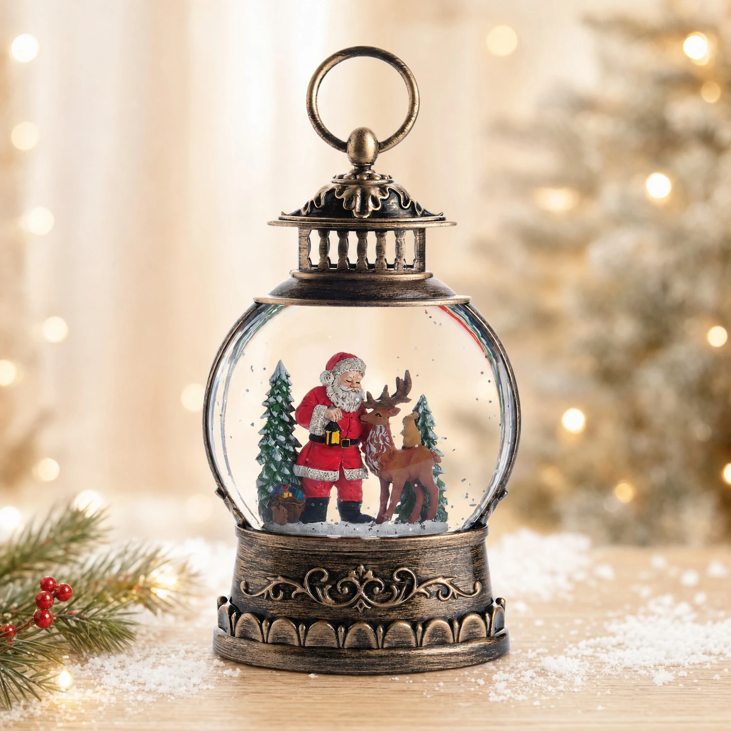 TH Geyikli Noel Baba Premium Kar Küresi 1