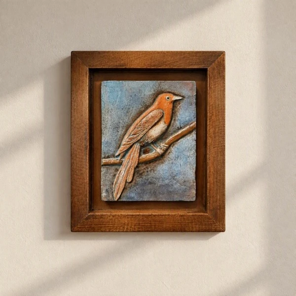TH Kuş Figürü Dekoratif Pano 4 30X26 Cm 1