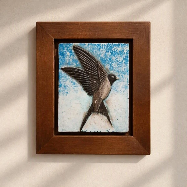 TH Kuş Figürü Dekoratif Pano 3 30X26 Cm 1