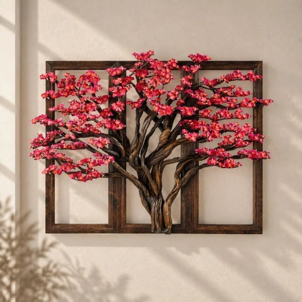 Üçlü Sakura Tablo - Kırmızı 1