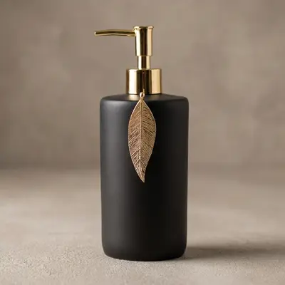 Leaf Sıvı Sabunluk Siyah Altın