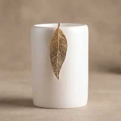 Leaf Diş Fırçalık İnci Altın