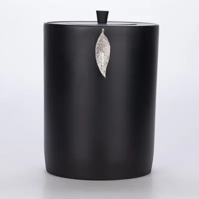 Leaf Çöp Kovası Siyah Gümüş 2