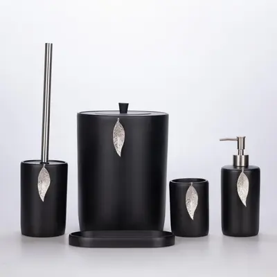 Leaf Banyo Seti Siyah-Gümüş 2