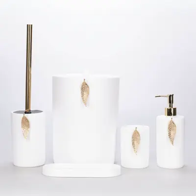 Leaf Banyo Seti Beyaz Altın 2