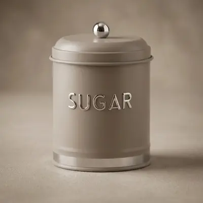 TH Galvaniz Metal Gri Sugar Saklama Kutusu