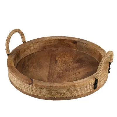 TH Yuvarlak Natural Dekoratif Tepsi 2