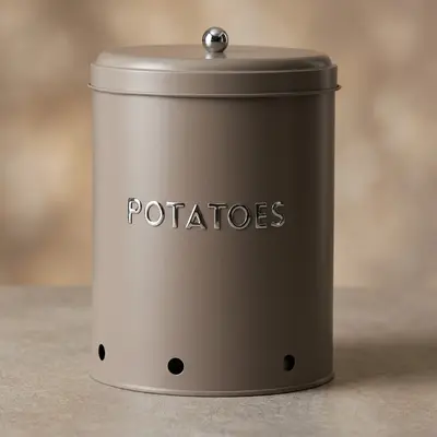 TH Galvaniz Metal Gri Potato Kutusu