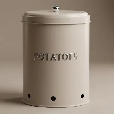 TH Galvaniz Metal Krem Potato Kutusu
