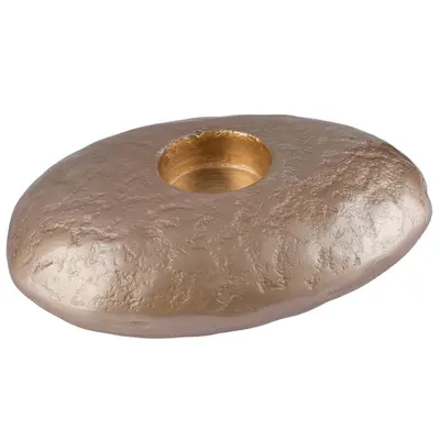 TH Tealight Çakıl Tutucu Bej Antik Gold-L 2