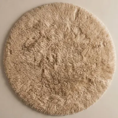 Yuvarlak Tavşan Tüyü Halı Camel 10
