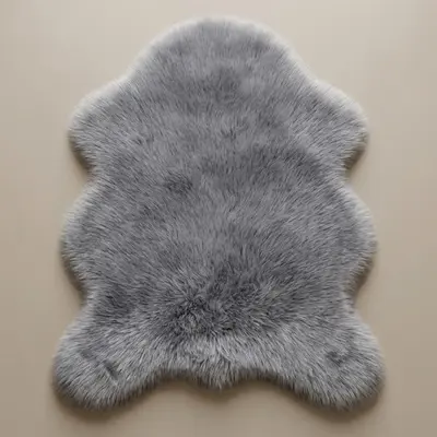 Tüy Dökmez Tavşan Tüyü Post Halı Gri 14