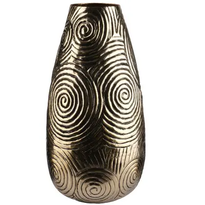 TH Vazo Girdap Pod Antik Gold 20x20x40 Cm 2