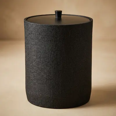 Linen Çöp Kovası Siyah