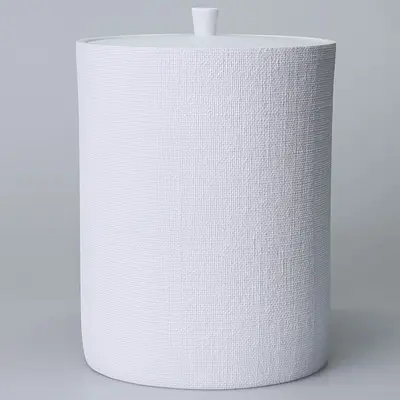 Linen Çöp Kovası Beyaz 2