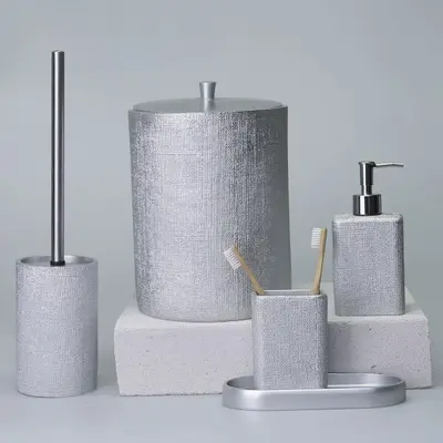 Linen Banyo Seti Gümüş 2