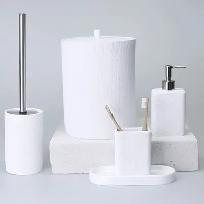 Linen Banyo Seti Beyaz 2