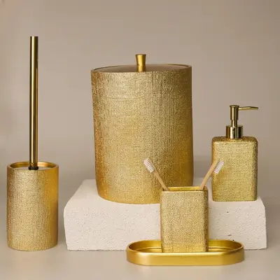 Linen Banyo Seti Altın