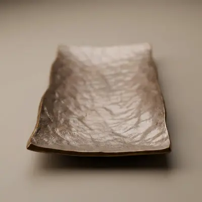 TH Tabak Dekoratif Dikdörtgen Antik Gold