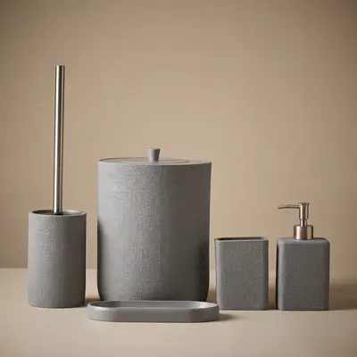 Linen Banyo Seti Gri