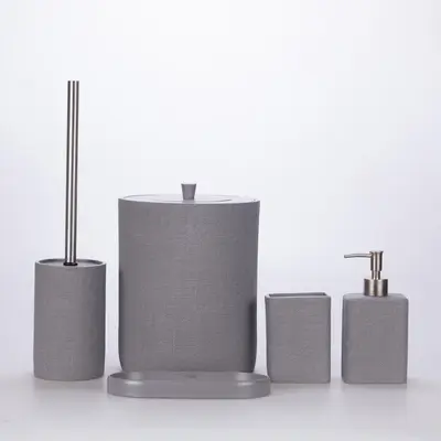 Linen Banyo Seti Gri 2