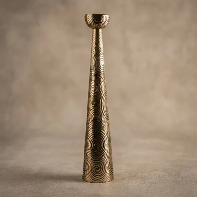 TH Şamdan Girdap Pod Antik Gold 52 Cm