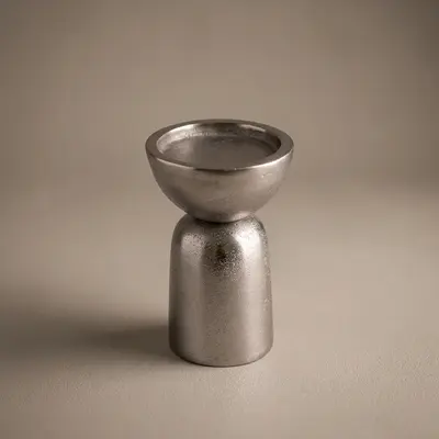 TH Şamdan Dekoratif Antik Silver 11x11x17Cm
