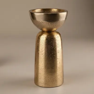 TH Şamdan Dekoratif Antik Gold 11x11x22 Cm