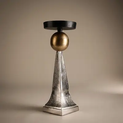TH Kare Taban Mumluk Antik Silver Gold S