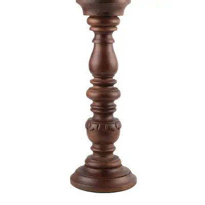 TH Dark Walnut Ahşap Dekoratif Şamdan 2