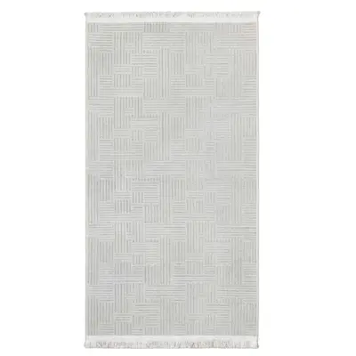 Şönil Dokuma Halı Beyaz 80x300 cm 2