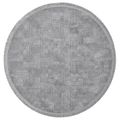 Şönil Dokuma Halı Gri 120x120 cm 2