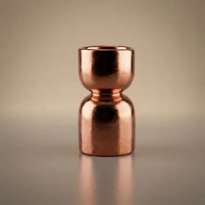 TH Parlak Bronz Metal Dekoratif Mumluk 11Cm
