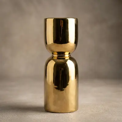 TH Parlak Gold Metal Dekoratif Mumluk 16Cm