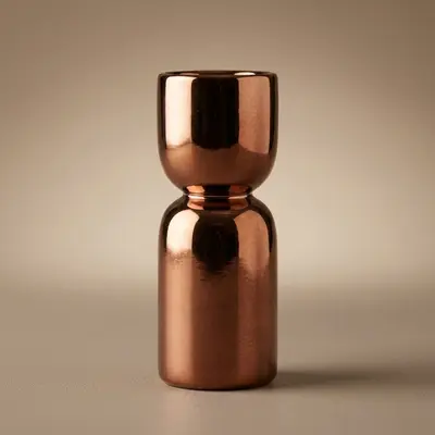 TH Parlak Bronz Metal Dekoratif Mumluk 16Cm