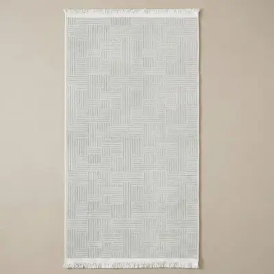 Şönil Dokuma Halı Beyaz 80x150 cm