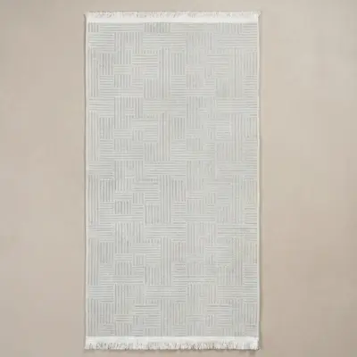 Şönil Dokuma Halı Beyaz 80x200 cm