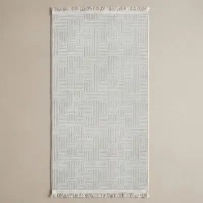 Şönil Dokuma Halı Beyaz 120x180 cm